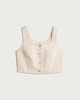 image 4 of F&F Pure Cotton Striped Buttoned Co-ord Denim Waistcoat in Neutral