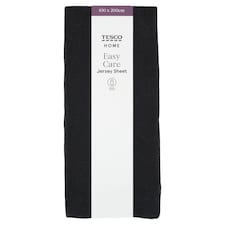 Tesco Home Easy Care Jersey Black Sheet 100 x 200 cm
