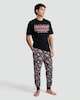image 2 of F&F Pure Cotton Stranger Things T-Shirt and Cuffed Joggers Pyjamas Set in Black
