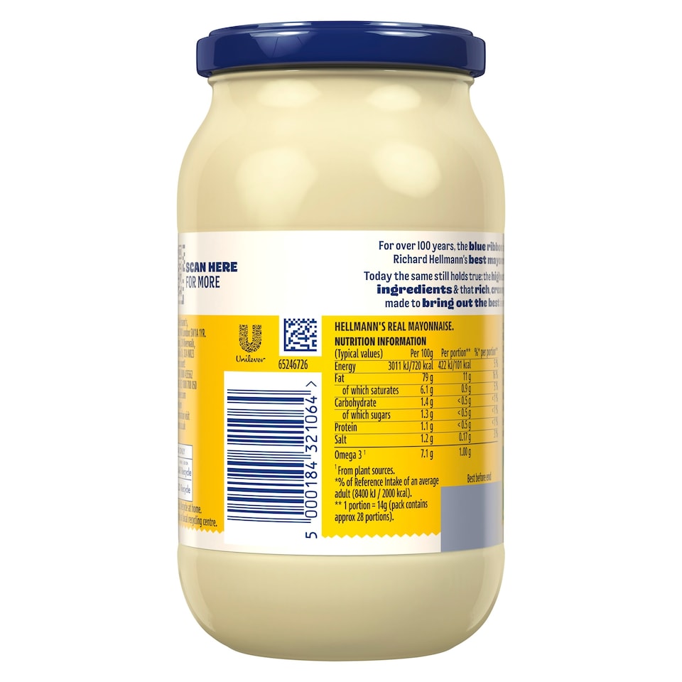 image 1 of Hellmann's Real Mayonnaise Jar 400g