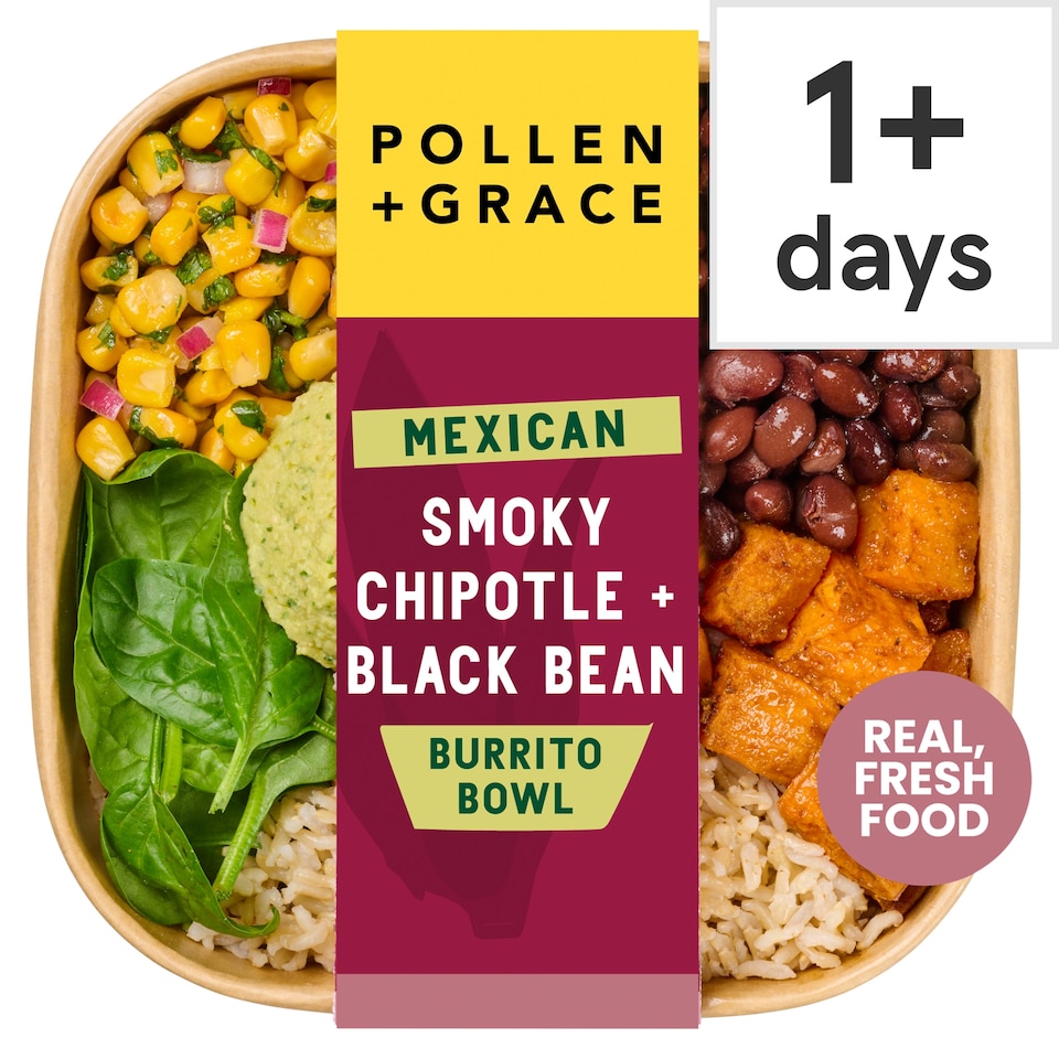 Pollen & Grace Mexican Smoky Chipotle & Black Bean Burrito Bowl 275g