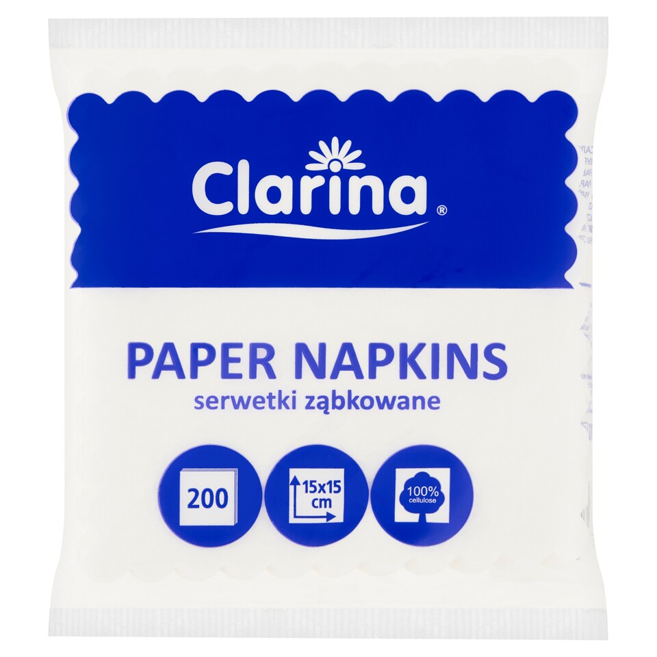Clarina Papírové ubrousky 15 x 15 cm 200 ks