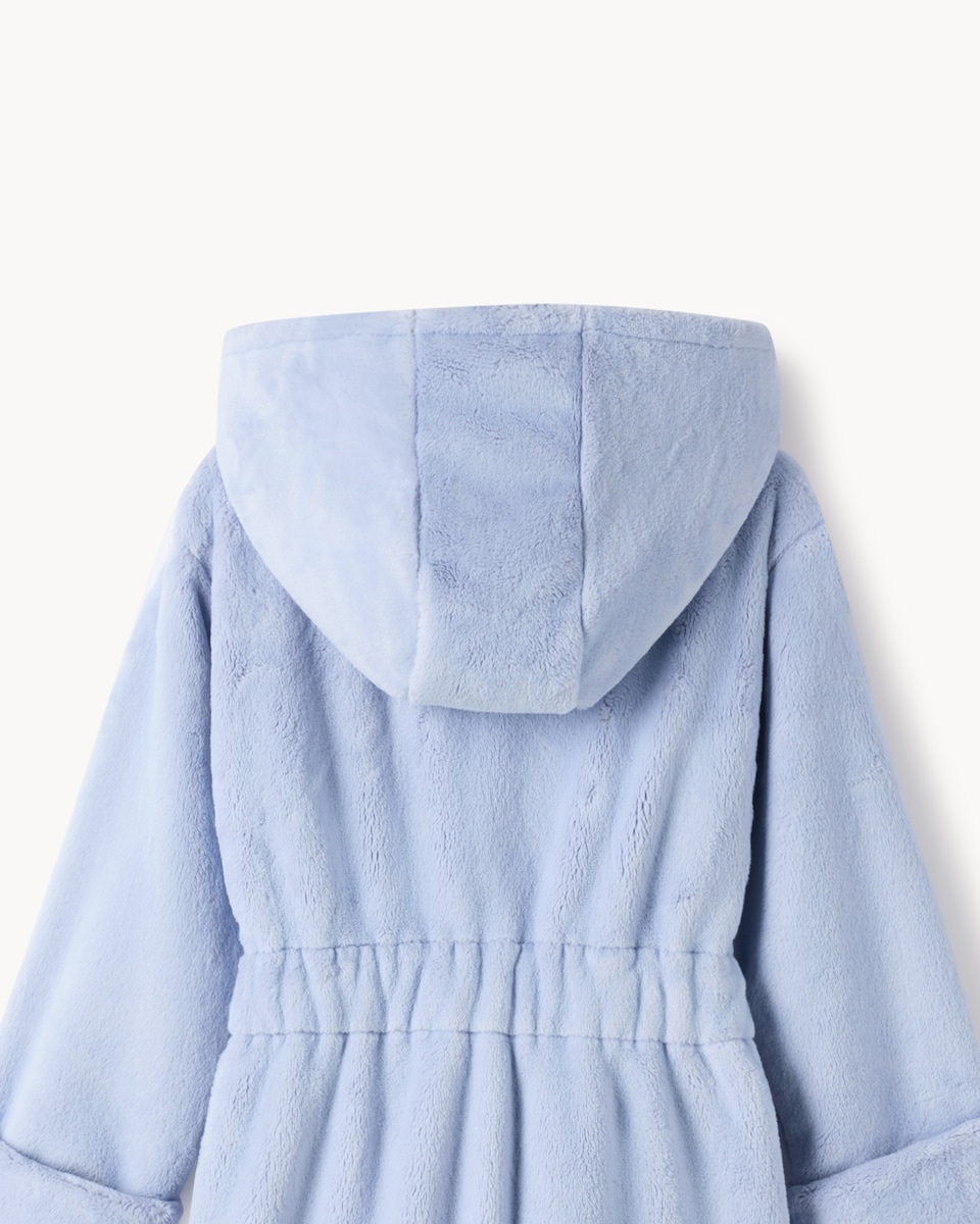 image 1 of F&F Girls Fleece Hooded Dressing Gown in Blue
