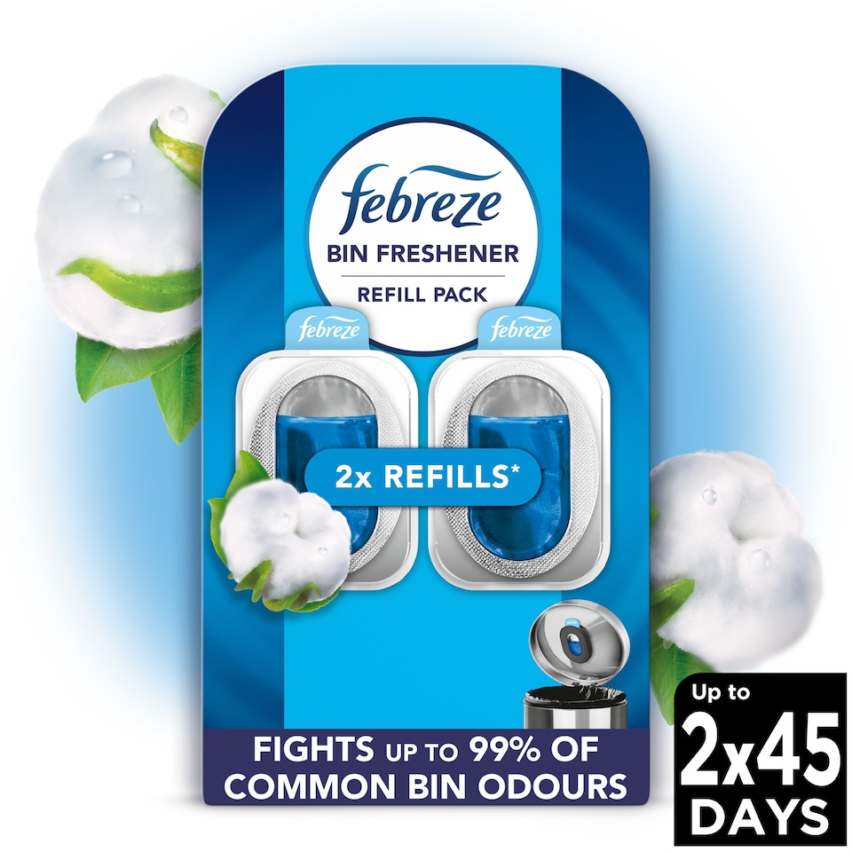 image 1 of Febreze Bin Freshener Refill Pack Cotton Fresh 9.76ml
