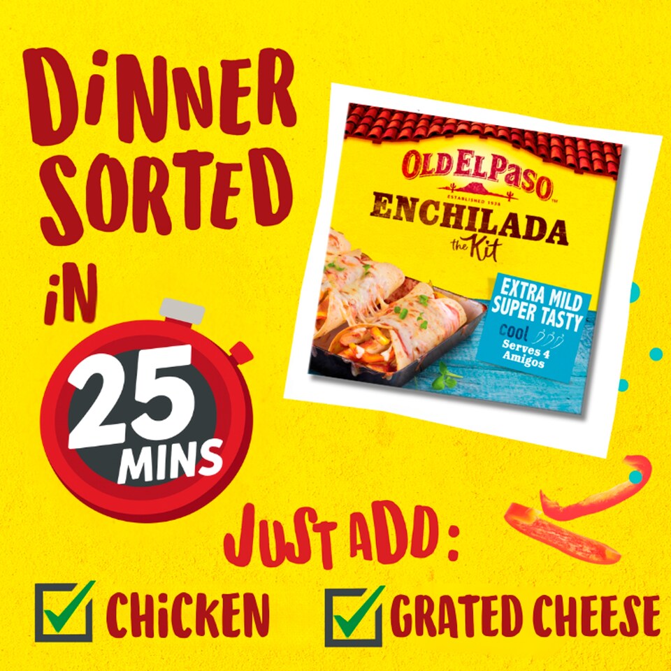 image 1 of Old El Paso Extra Mild Enchilada Dinner Kit 585G