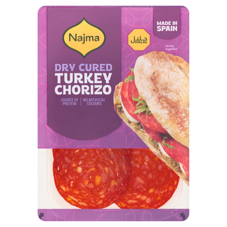 Najma Halal Turkey Chorizo Slice 80G