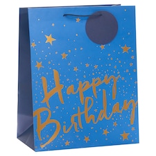 Tesco Happy Birthday Blue Large Bag