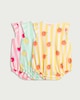 image 2 of F&F Baby 3-Pack Pure Cotton Fruit Print Frill Sleeved Rompers in Multi
