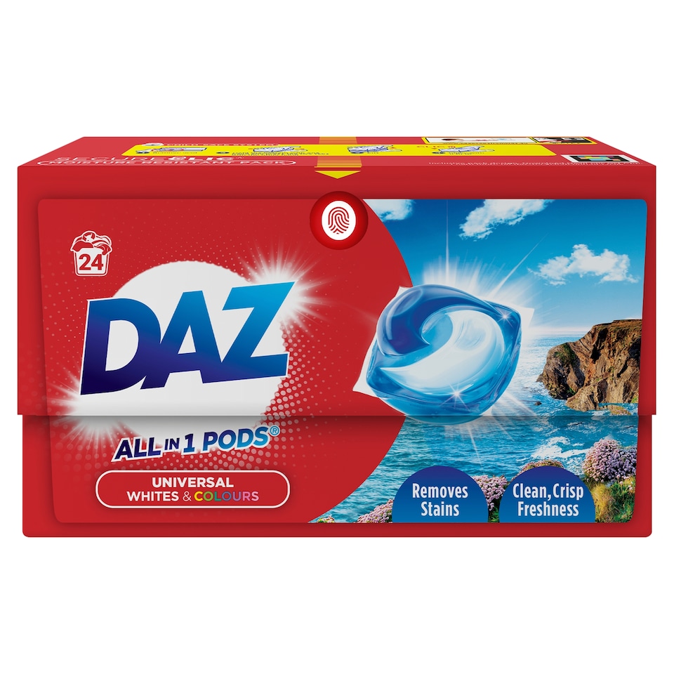 Daz All In 1 Pods Washing Capsules - Whites & Colours 24 Washes 400.8g