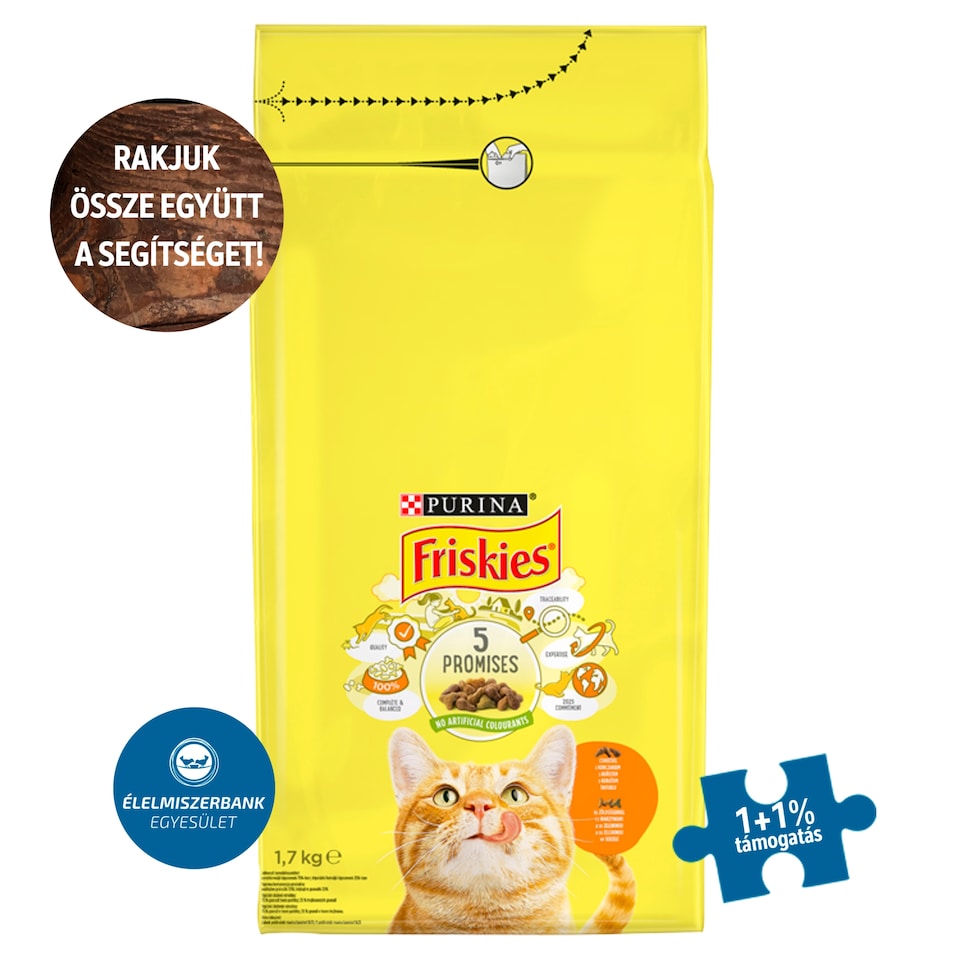 Purina Friskies csirkével és hozzáadott zöldségekkel száraz macskaeledel 1,7 kg