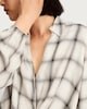 image 3 of F&F Twist Front Check Print Long Sleeved Shirt with Lurex in Cream