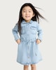 image 3 of F&F Girls Pure Cotton Belted Denim Shirt Dress in Blue