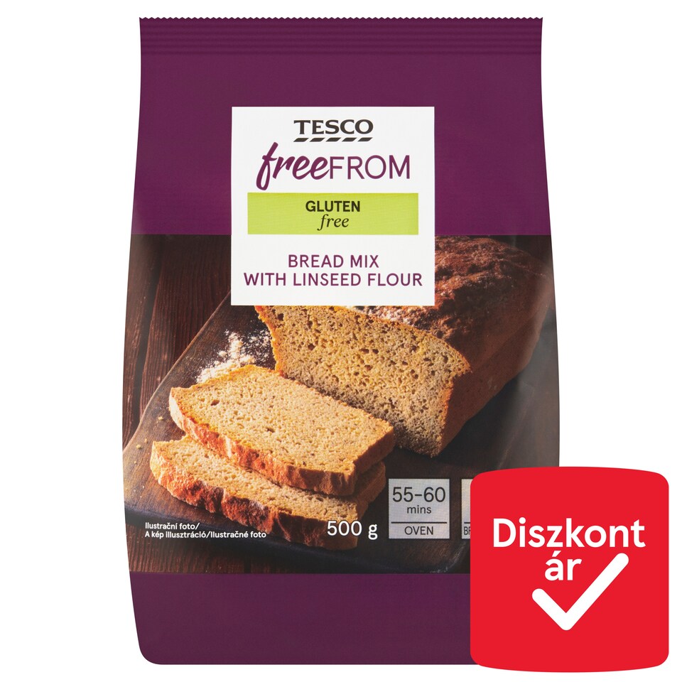 Tesco Free From gluténmentes lisztkeverék kenyérsütéshez, lenmagliszttel 500 g