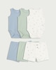 image 1 of F&F Baby 3-Pack Cotton Rich Ribbed Bodysuits and Shorts Sets in Multi
