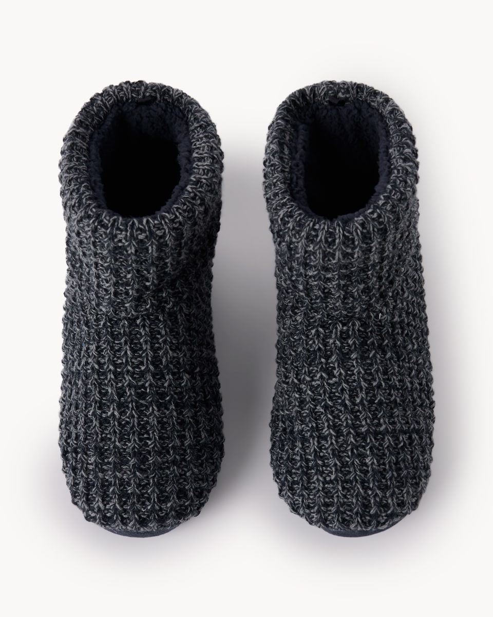 image 1 of F&F Knitted Slipper Boots in Grey