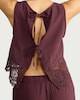 image 2 of F&F Lace Trim Co-ord Beach Blouse in Burgundy