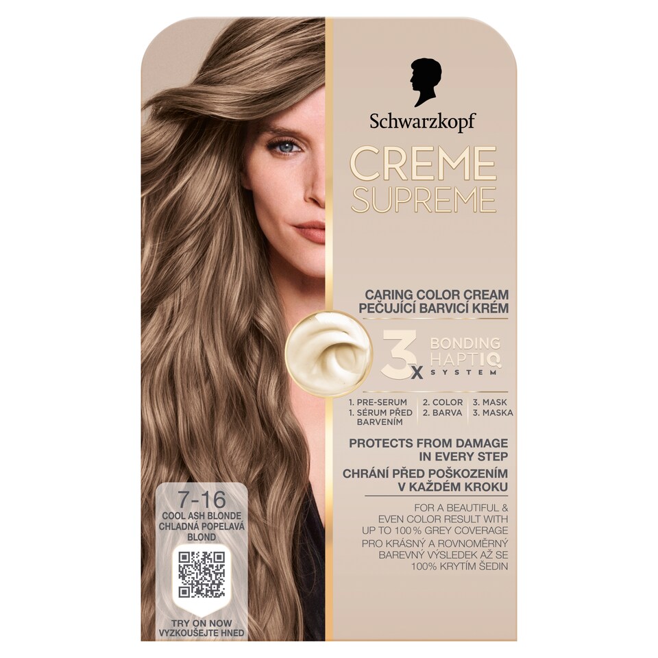 Schwarzkopf Creme Supreme tartós hajfesték 7-16 hűvös hamvas szőke