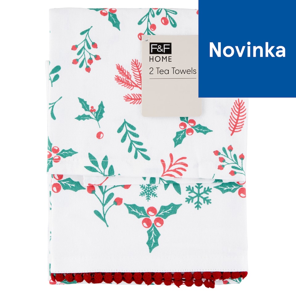 image 1 of F&F Home Mistletoe Tea Towels 50 x 70 cm 2 pcs