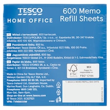 Tesco Home Office jegyzettömb utántöltő 600 lapos