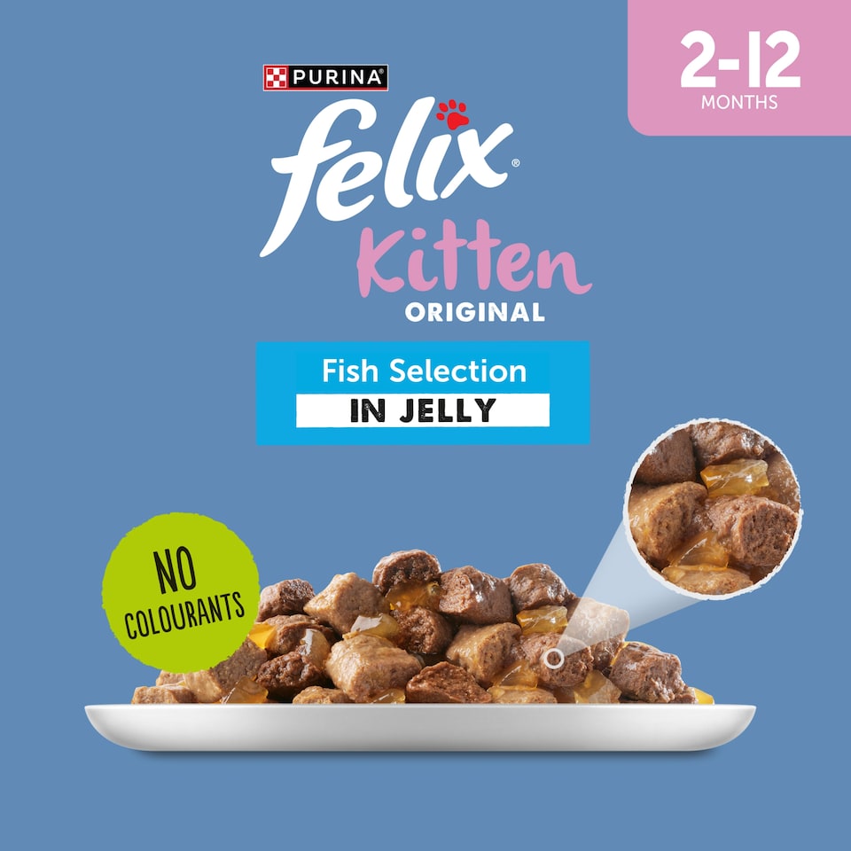 image 1 of Felix Original Kitten Fish Selection in Jelly Wet Cat Food 12x85g