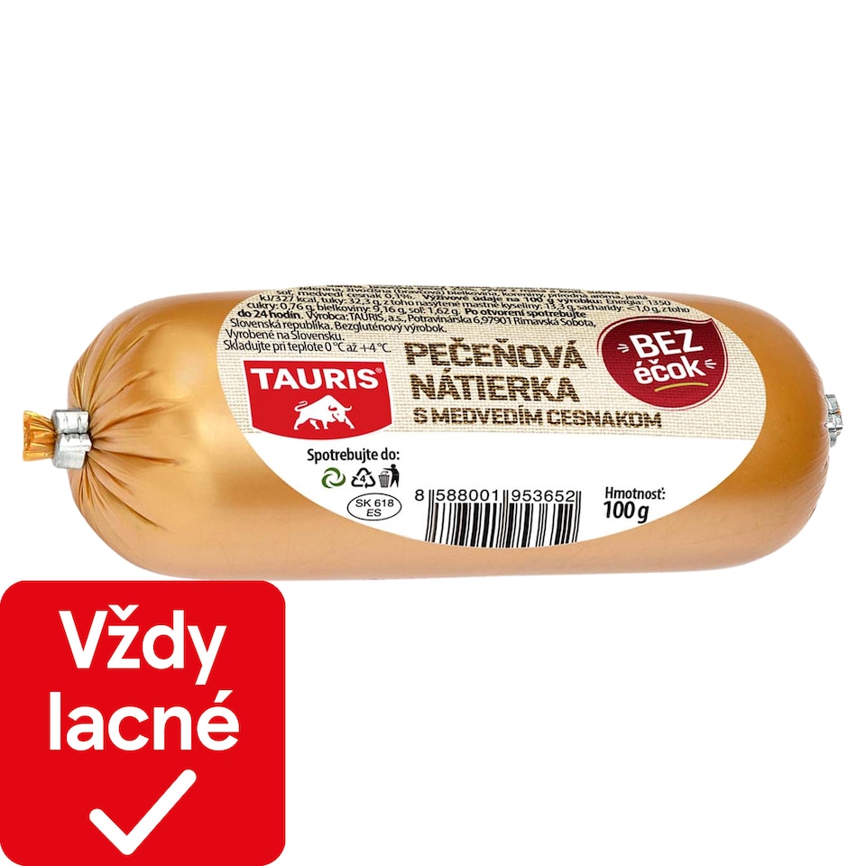 Tauris Pečeňová nátierka s medvedím cesnakom 100 g