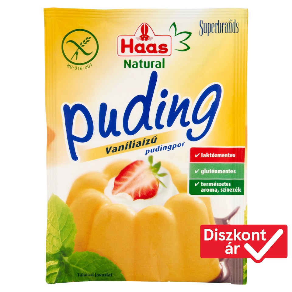 Haas Natural vaníliaízű pudingpor 40 g