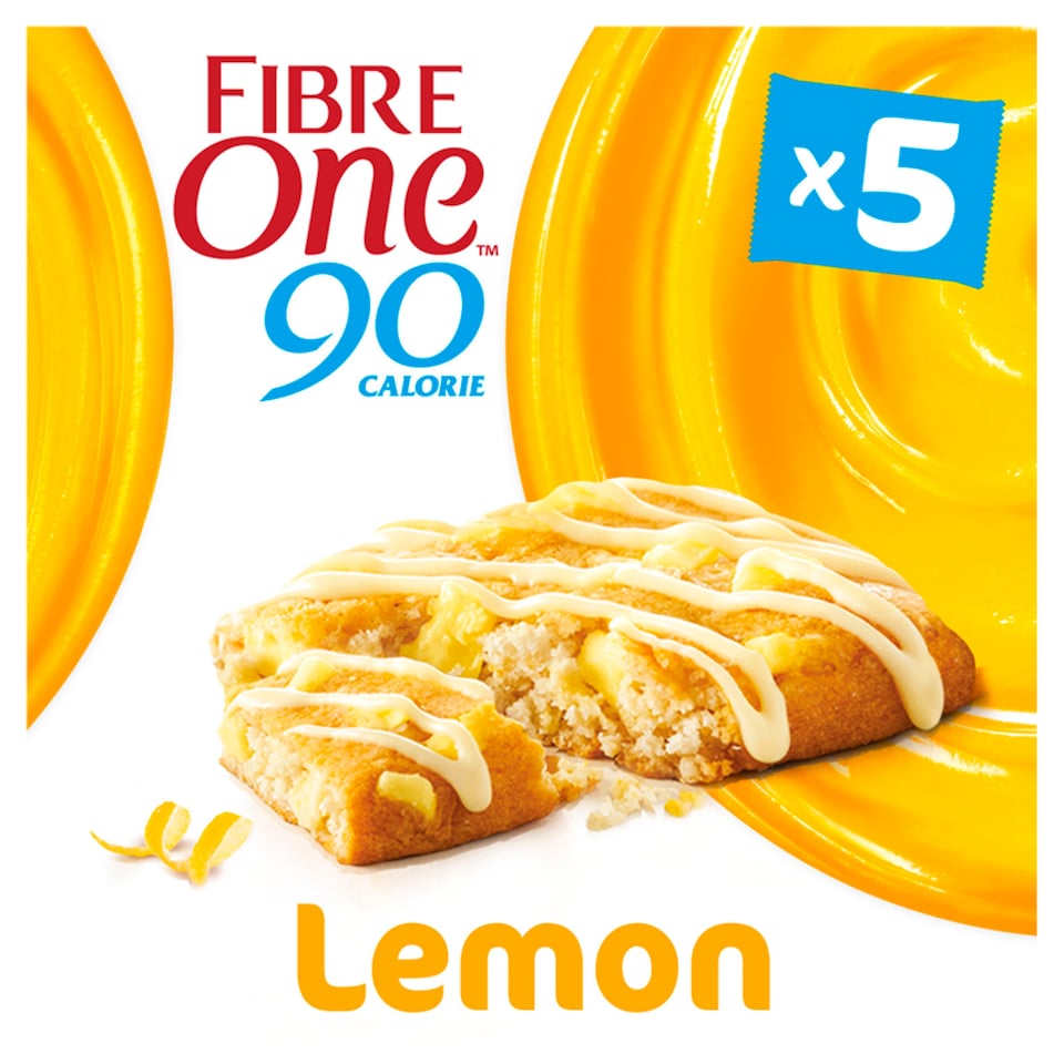 Fibre One 90 Calorie Lemon Drizzle Squares 5 x 24g (120g)