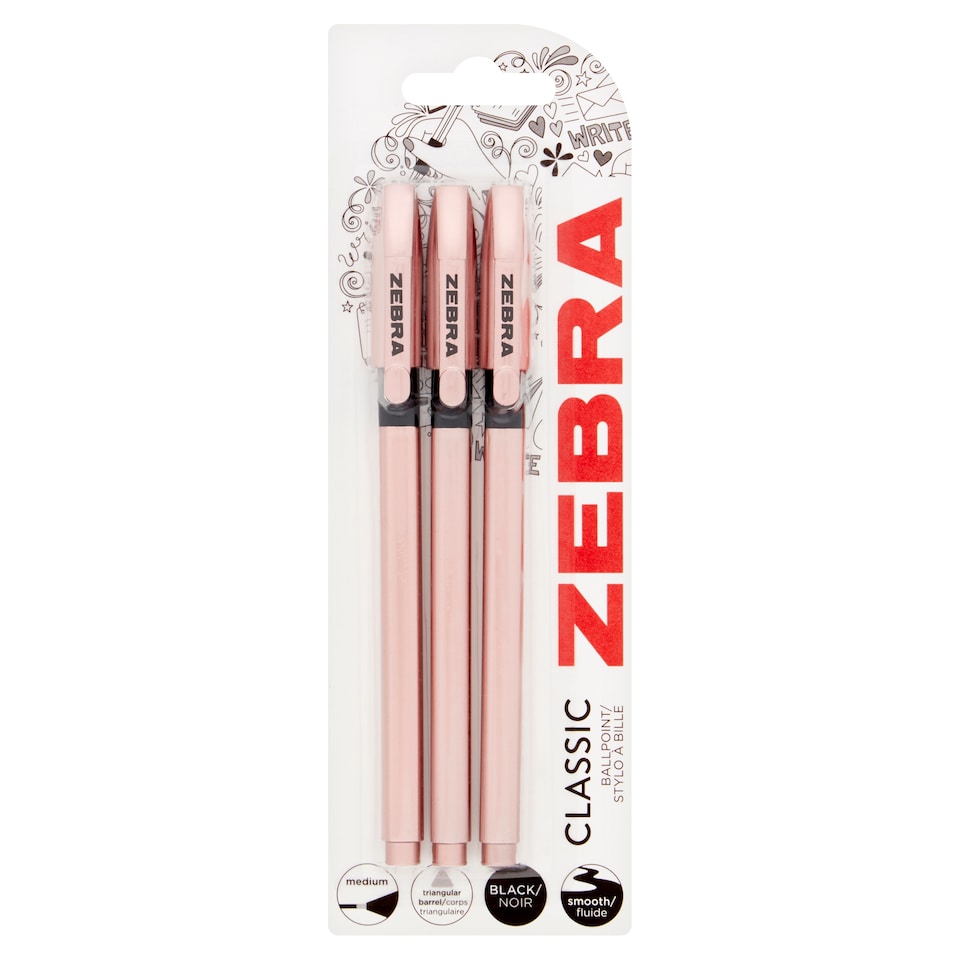 Zebra Classic Rose Gold 3 Pack