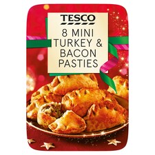 Tesco 8 Mini Turkey & Bacon Festive Pasties 240g