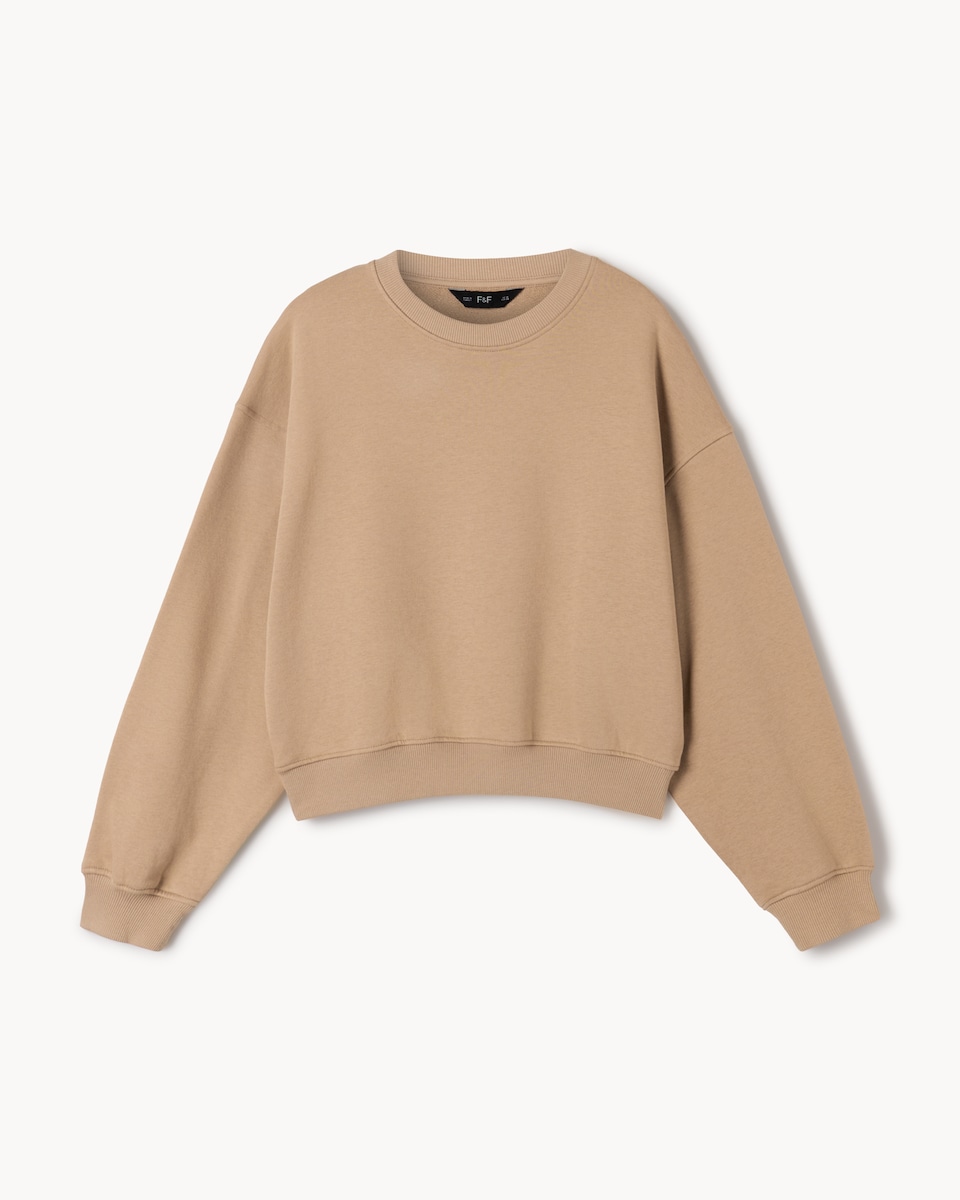 image 1 of F&F Cotton Rich Oversized Fit Sweatshirt in Med Nude