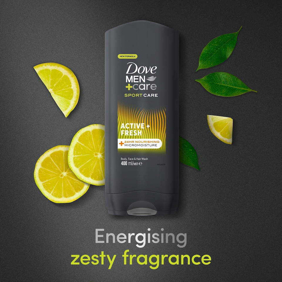 image 1 of Dove Men+Care Sport Active Fresh 3-in-1 Body Wash Shower Gel 400ml