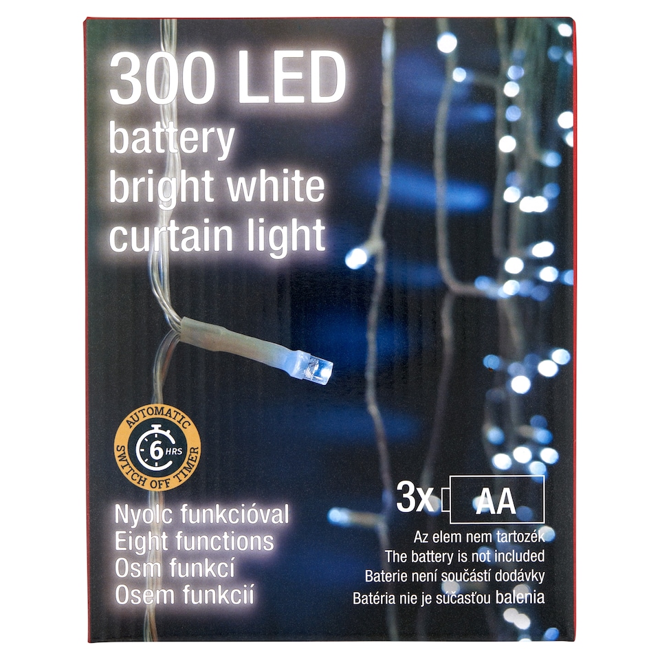 image 1 of Snow Meister SM2691 300 LED Multifunctional Battery Curtain Light with Timer