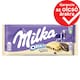Milka Oreo White fehér csokoládé vaníliaízű, tejes krémtöltelékkel és kakaós kekszdarabokkal 100 g  1. kép