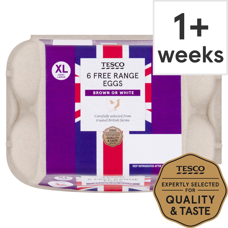 Tesco Free Range Eggs Very Large 6 Pack