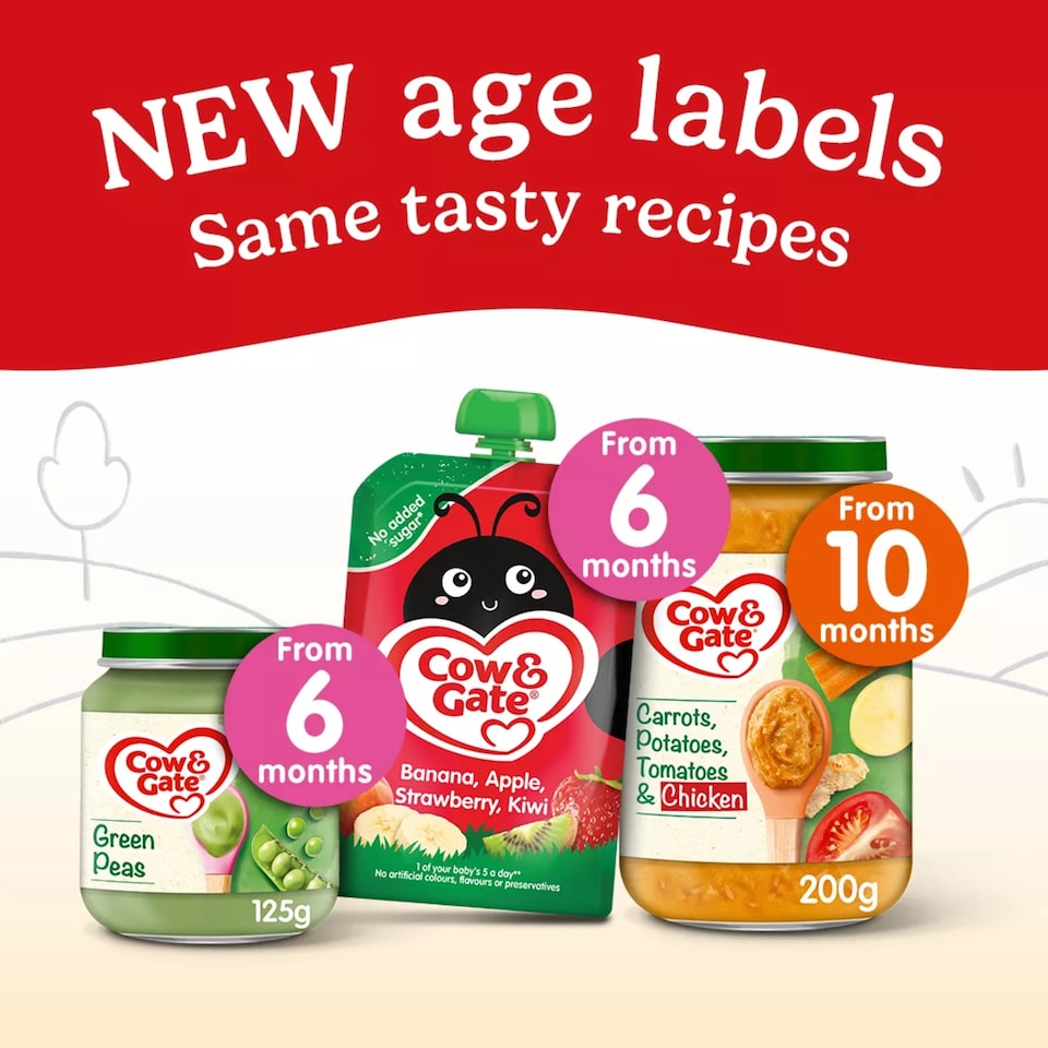 image 1 of Cow & Gate Pouches Banana Apple Strawberry Kiwi 100g