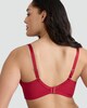 image 3 of F&F Fuller Bust Floral Lace Detail Underwired Plunge Bra in Red
