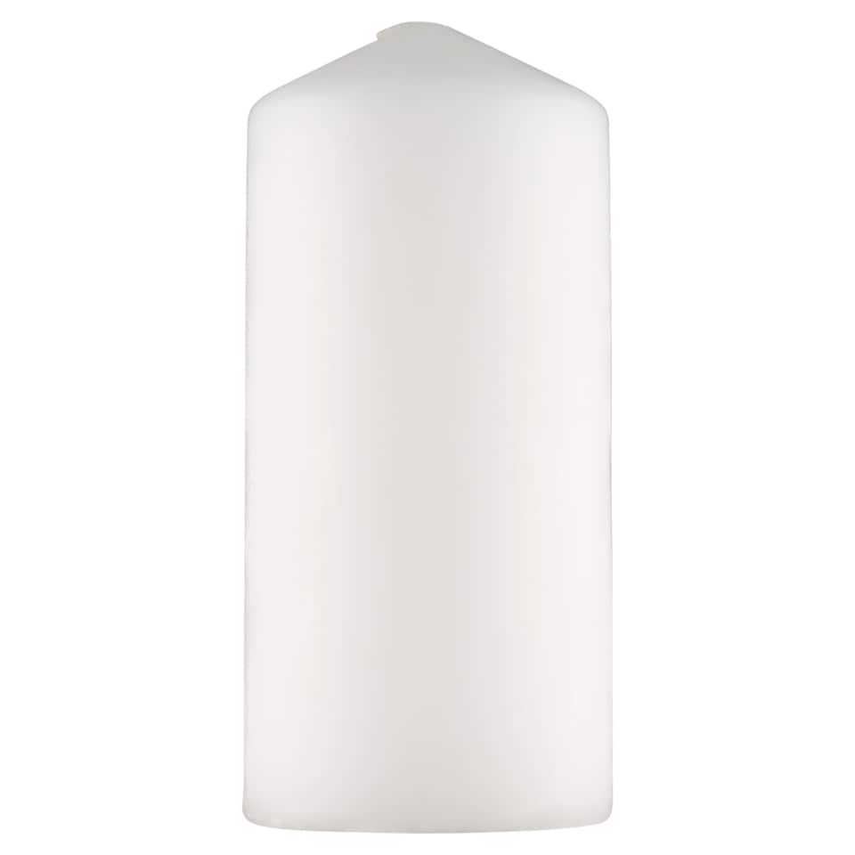 Tesco White Medium Unfragranced Pillar Candle