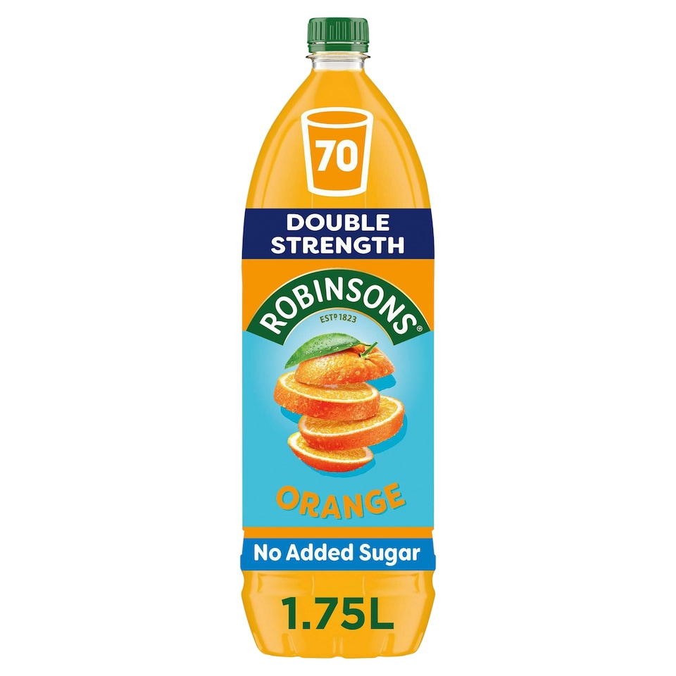 Robinsons Double Strength Orange No Added Sugar Squash 1.75L 