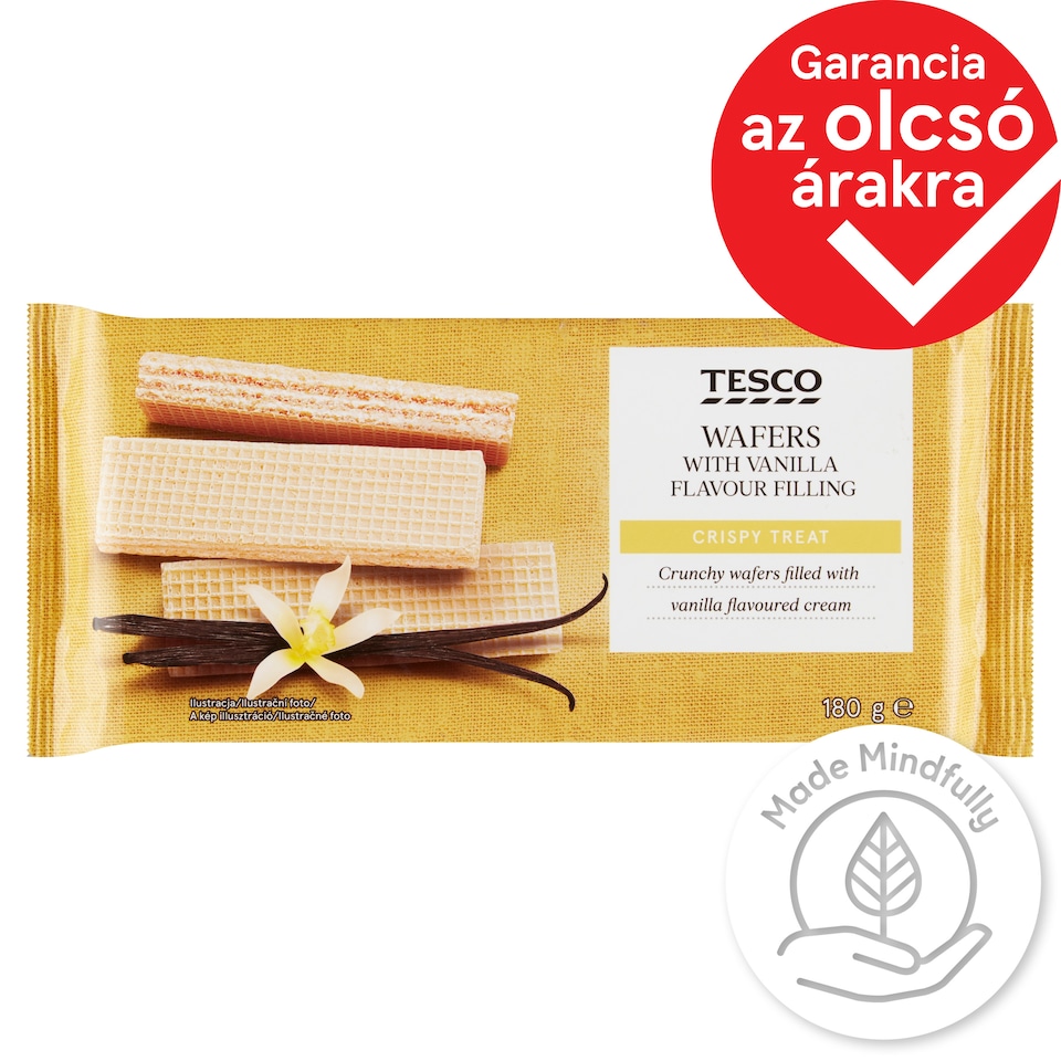 Tesco Wafers with Vanilla Flavour Filling 180 g