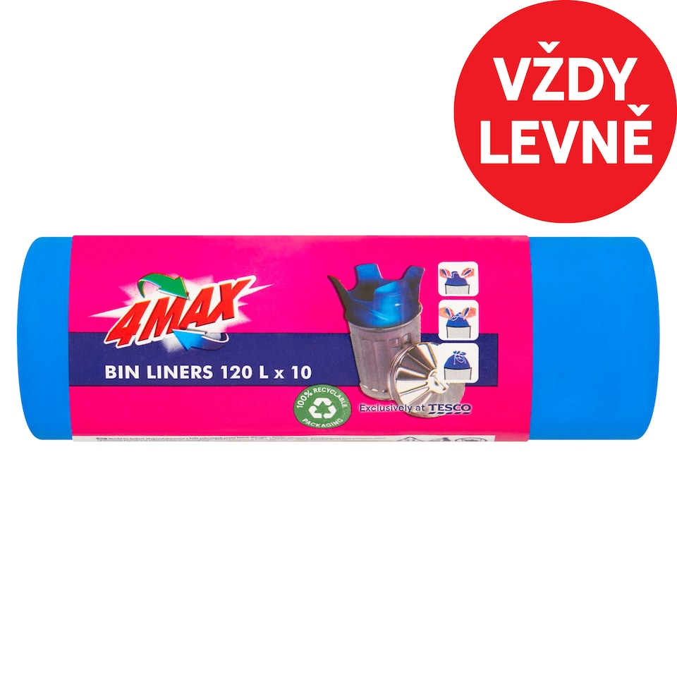 4MAX Bin Liners 120 L 10 pcs