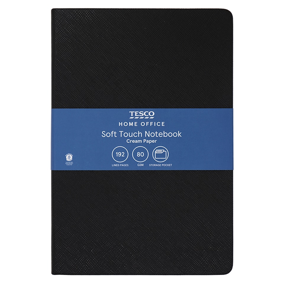 Tesco Black Soft Cover Notebook 192 pages A5