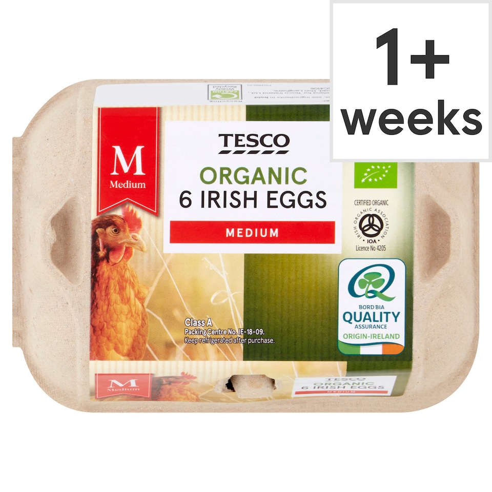 Tesco Organic Eggs Medium Box Of 6