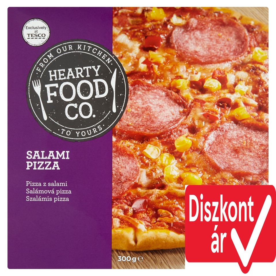 Hearty Food Co. gyorsfagyasztott szalámis pizza 300 g