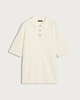 image 4 of F&F Cotton Rich Knitted Short Sleeved Polo Shirt in Ecru