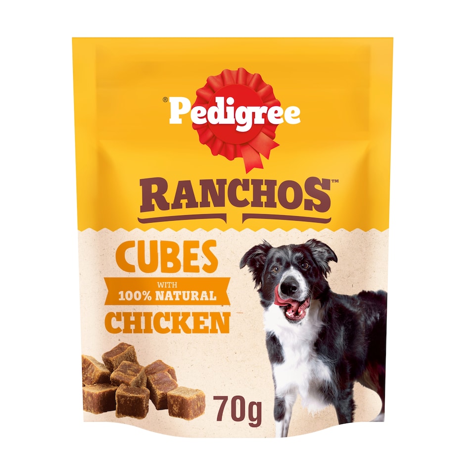image 1 of PEDIGREE Ranchos Chicken Cubes Dog Treats 70g