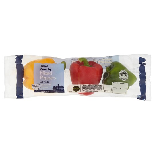 Tesco Mixed Peppers 3 Pack Tesco Groceries