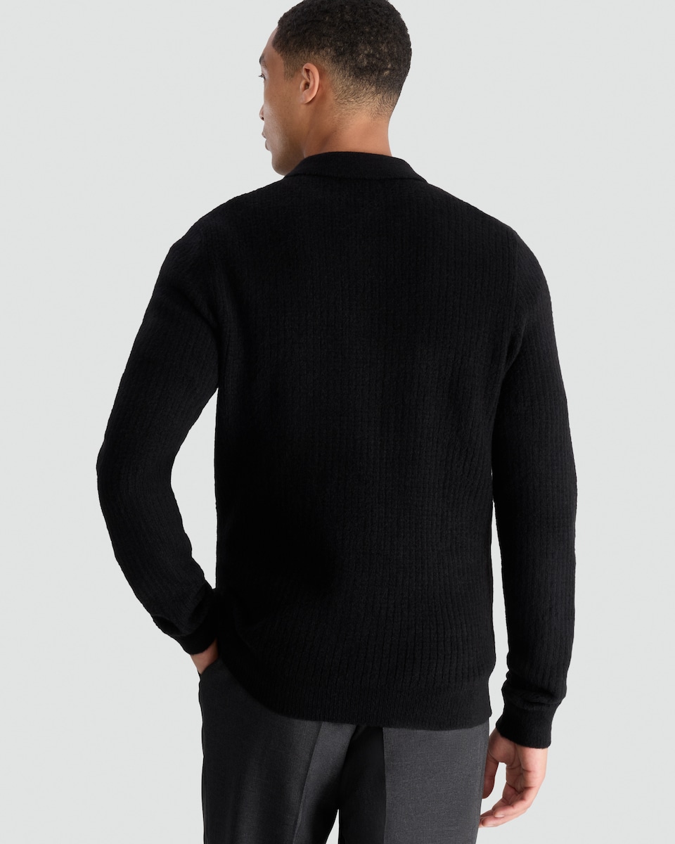 image 1 of F&F Ribbed Half Zip Jumper in Black