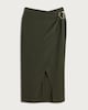 image 4 of F&F Buckle Split Hem Midi Co-ord Skirt in Khaki