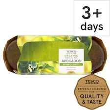 Tesco Organic Ripe & Ready Avocados Minimum 2 Pack