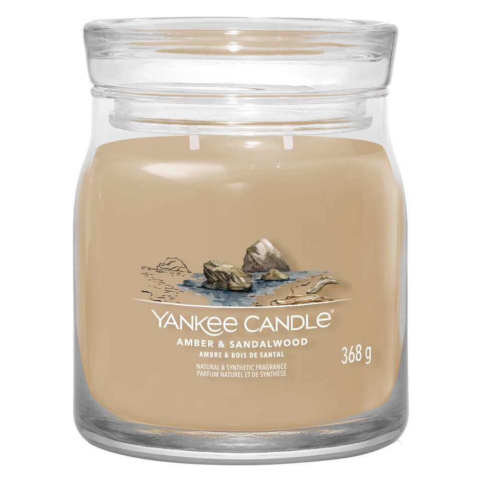 image 1 of Yankee Candle Signature Medium Jar Amber and Sandalwood 368g